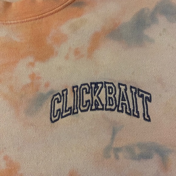 Clickbait Pink Tie Dye Large Unisex Pullover Sweatshirt - Picture 2 of 4